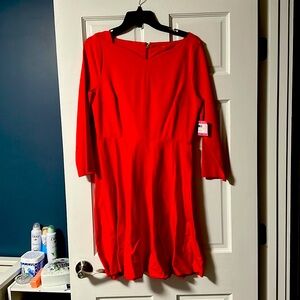 Kate Spade Ponte Fit and Flare Dress, Red, Size 8, New with tags